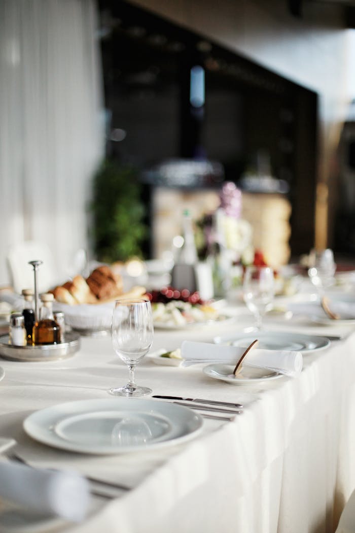 Beautifully set table at a restaurant, perfect for a special event.